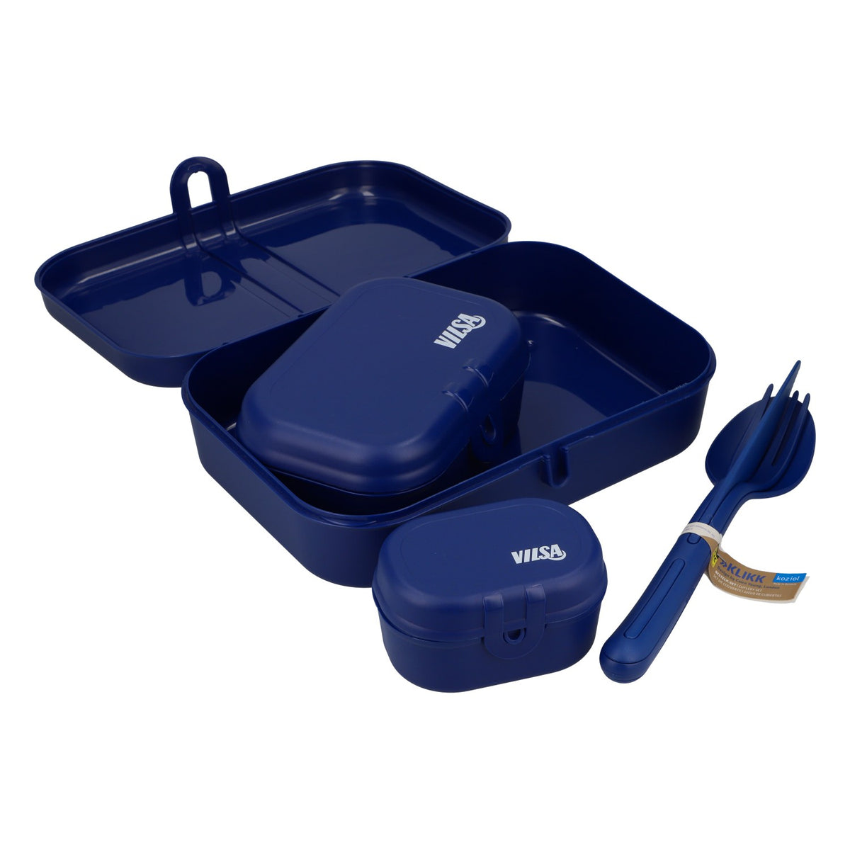 Vilsa Wasser Lunch Box, 3 Containers + Cutlery, New, Plastic, Blue – View 5