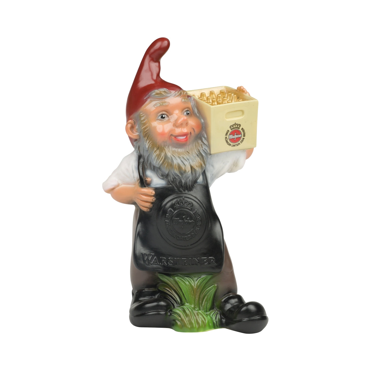 Warsteiner beer garden gnome with crate, 42 cm, decorative gnome garden figure, beer crate