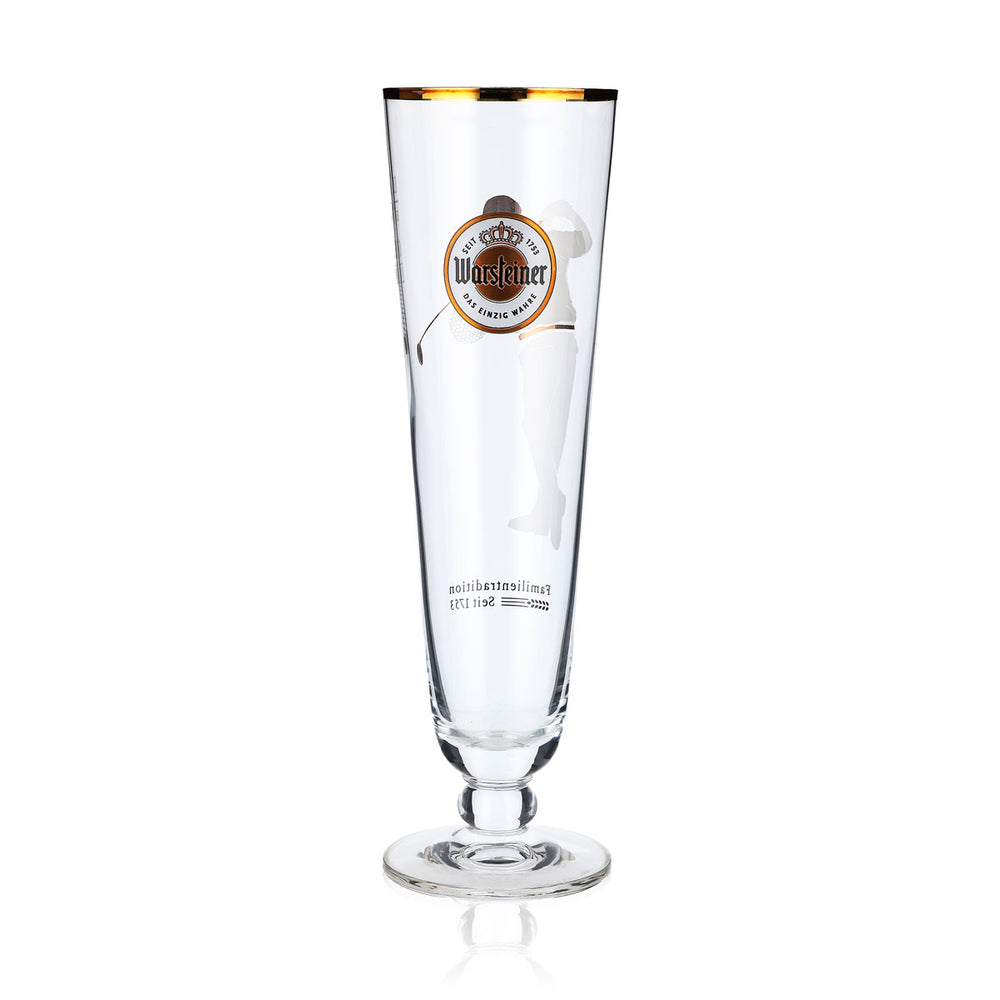 Warsteiner beer glass 0.25 l Beer glasses Collectible glass Trophy Golfer