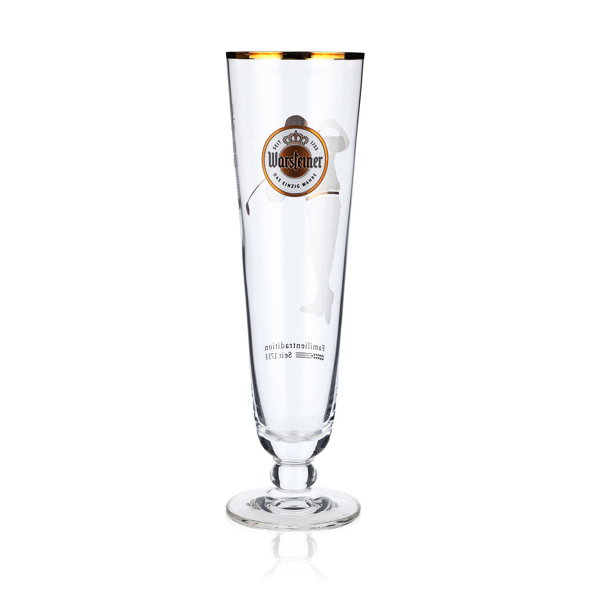 Warsteiner beer glass 0.25 l Beer glasses Collectible glass Trophy Golfer