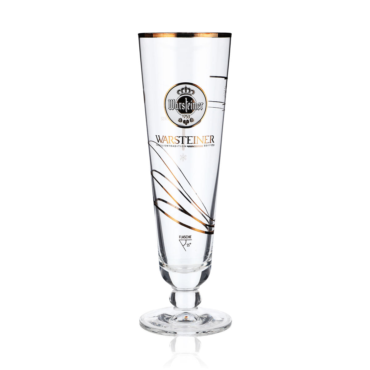 Warsteiner beer glass Beer glasses Instructions Beer glass with colored temperature "F"