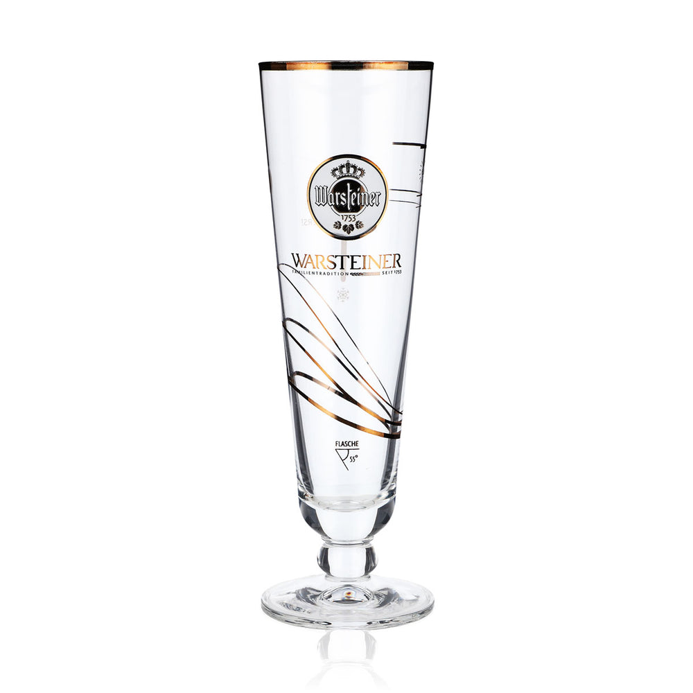 Warsteiner beer glass Beer glasses Instructions Beer glass with colored temperature "F"