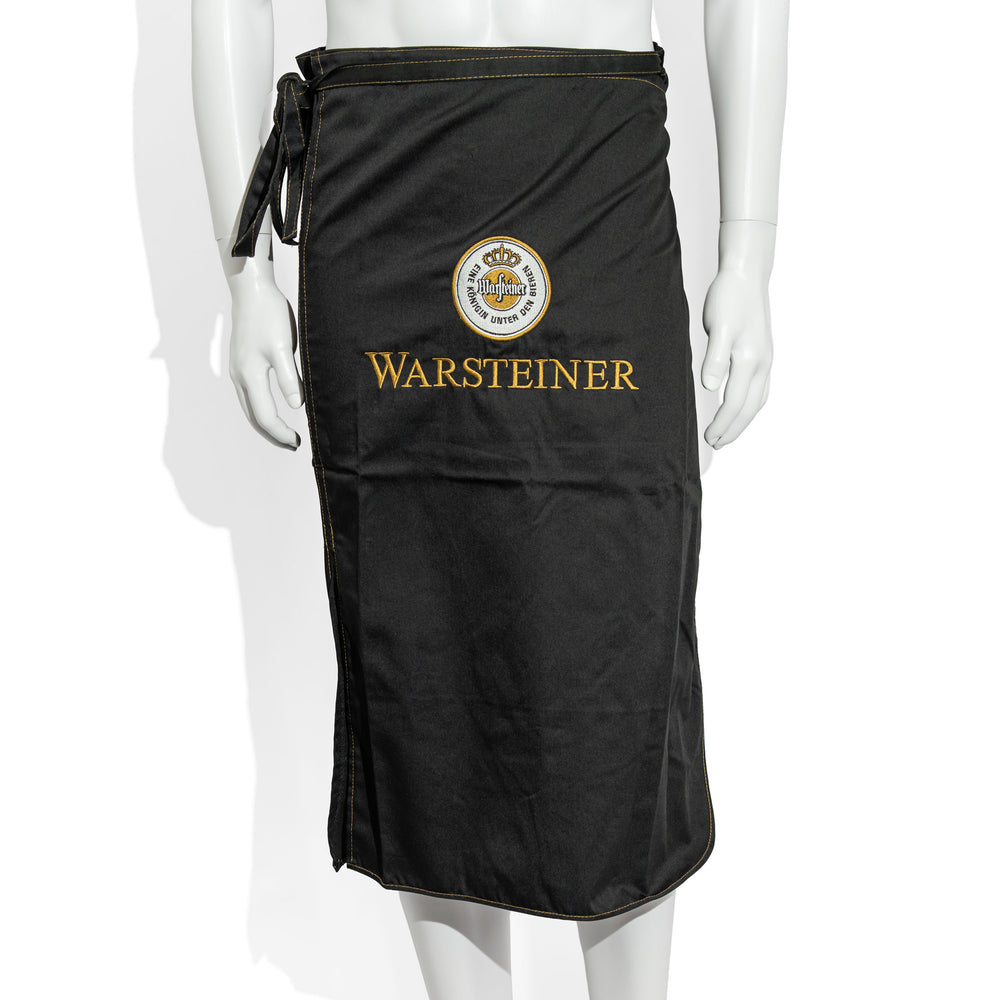 Warsteiner Beer Glass Waiter's Apron, Black, Logo Only, Blended Fabric Apron