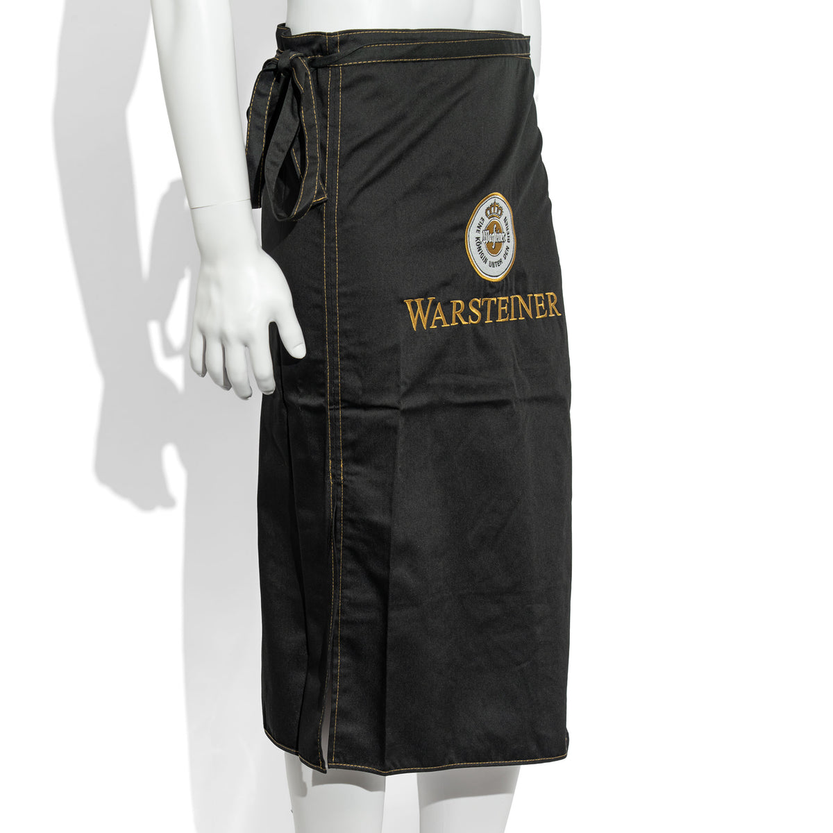 Warsteiner Beer Glass Waiter's Apron, Black, Logo Only, Blended Fabric Apron – View 2