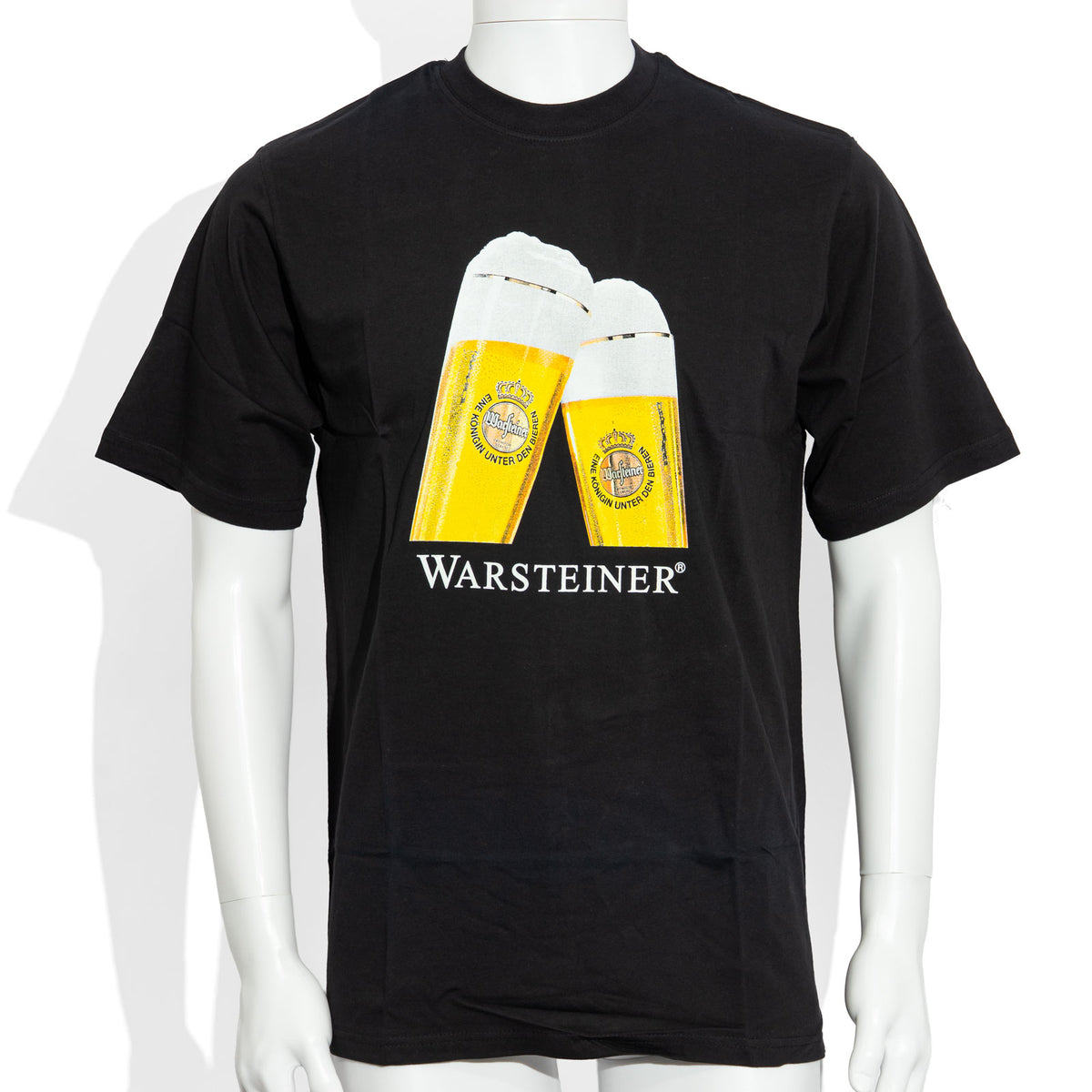 Warsteiner Beer Glass New Collection Black Cotton T-Shirt Size M