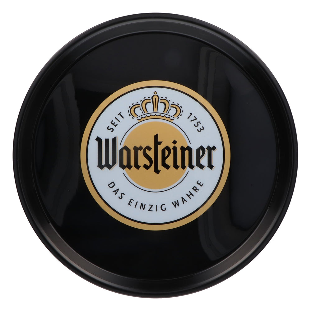Warsteiner Beer Tray Waiter's Tray Black "Das einzig Wahre" (The Only Real Thing) 37 cm diameter Flat