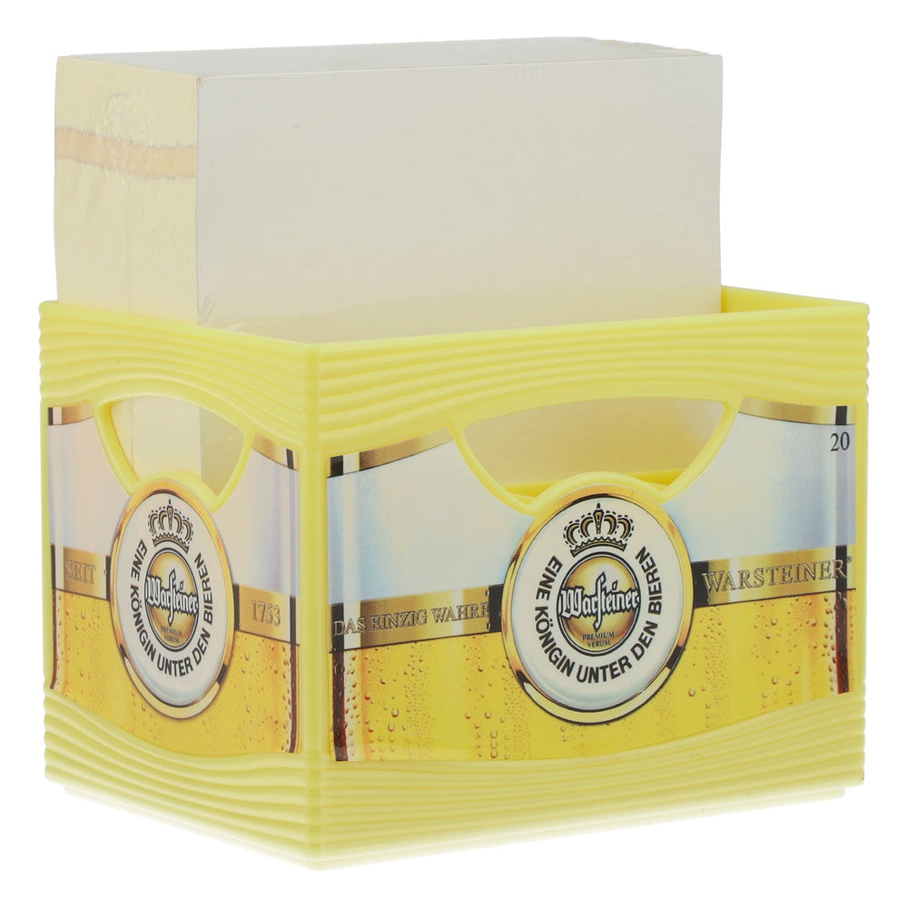 Warsteiner Beer Table Display, Notepad, Pen Holder, Beer Crate, Yellow