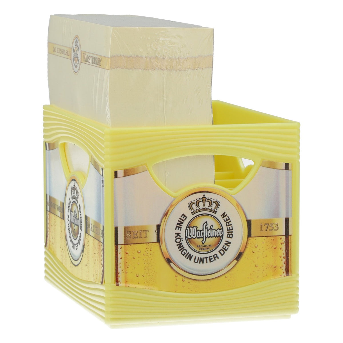 Warsteiner Beer Table Display, Notepad, Pen Holder, Beer Crate, Yellow – View 3