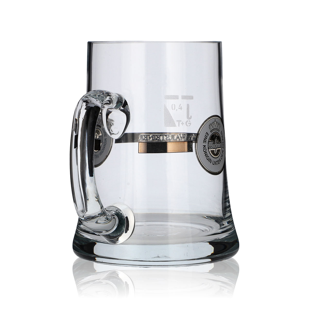 Warsteiner beer glass Beer mug Seidel glass 0.4 l white emblem – View 3