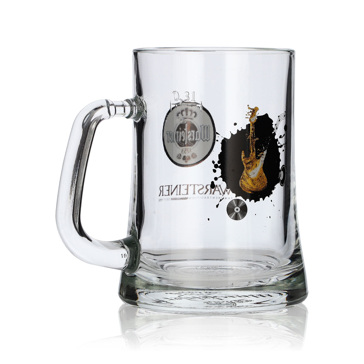 Warsteiner beer glass mug Collectible mug Seidel 0.3 l Handle glass Guitar – View 3