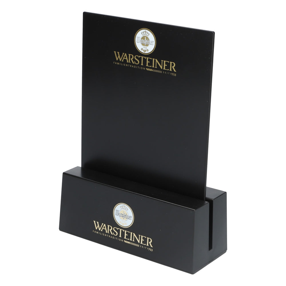 Warsteiner table display menu holder chalkboard card holder Gadstro