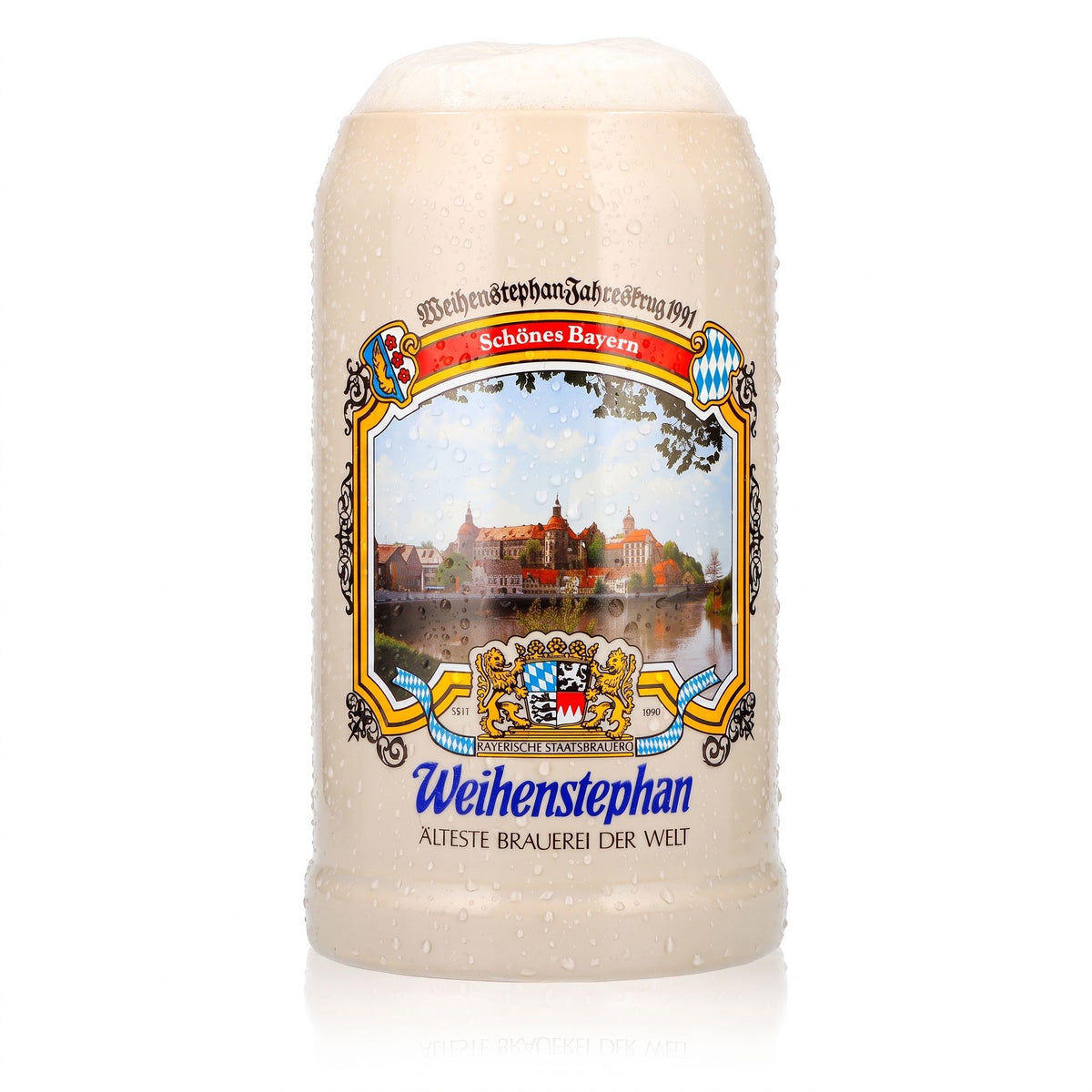 Weihenstephan Beer Glass, Clay Jug, Maß Jug, Annual Jug 1991, Clay Beer Mug, Seidel