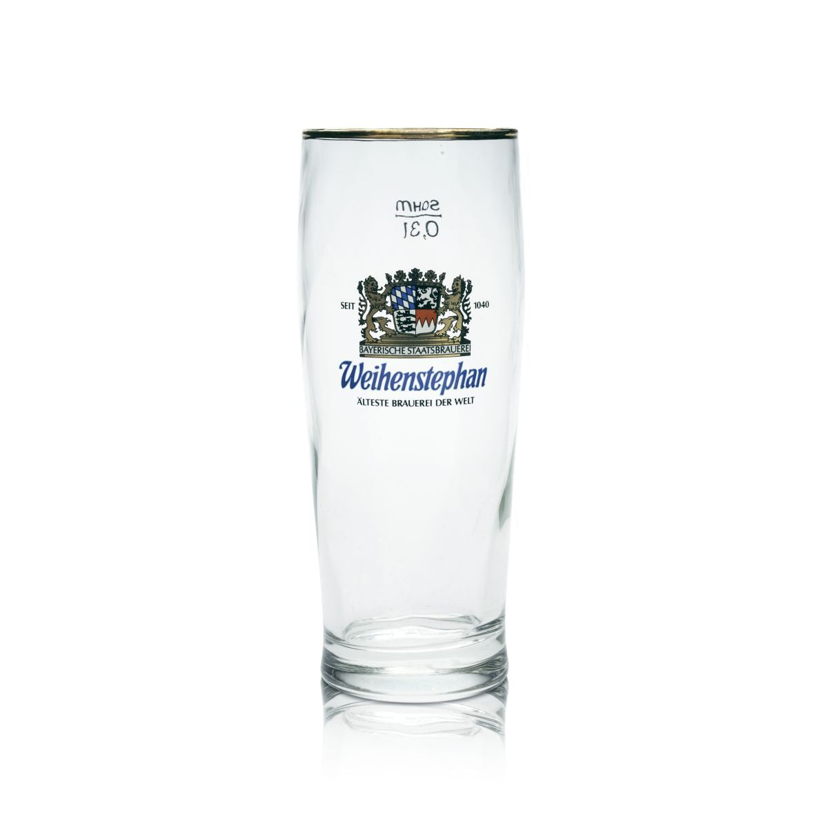Weihenstephan beer glass beer goblet 0,3l Willi mug glasses gold rim brewery