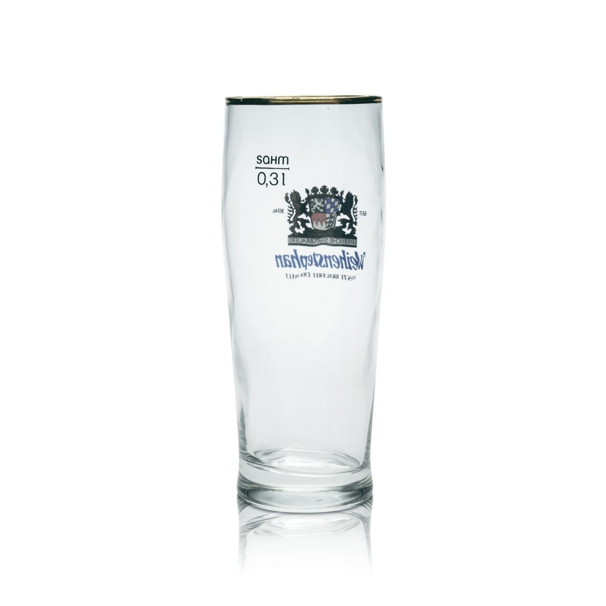 Weihenstephan beer glass beer goblet 0,3l Willi mug glasses gold rim brewery – View 2