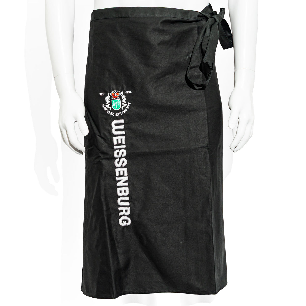 Weissenburg Beer Waiter's Apron with Vertical Lettering, Standard Style, Black