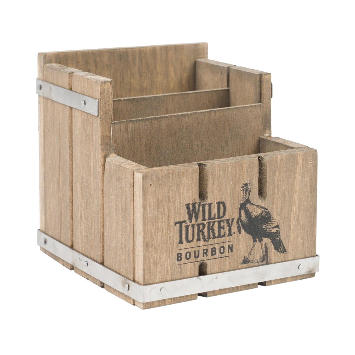 Wild Turkey Whiskey Barcaddy 14x14cm Napkin Bar Helper Sorter Shelf Wood
