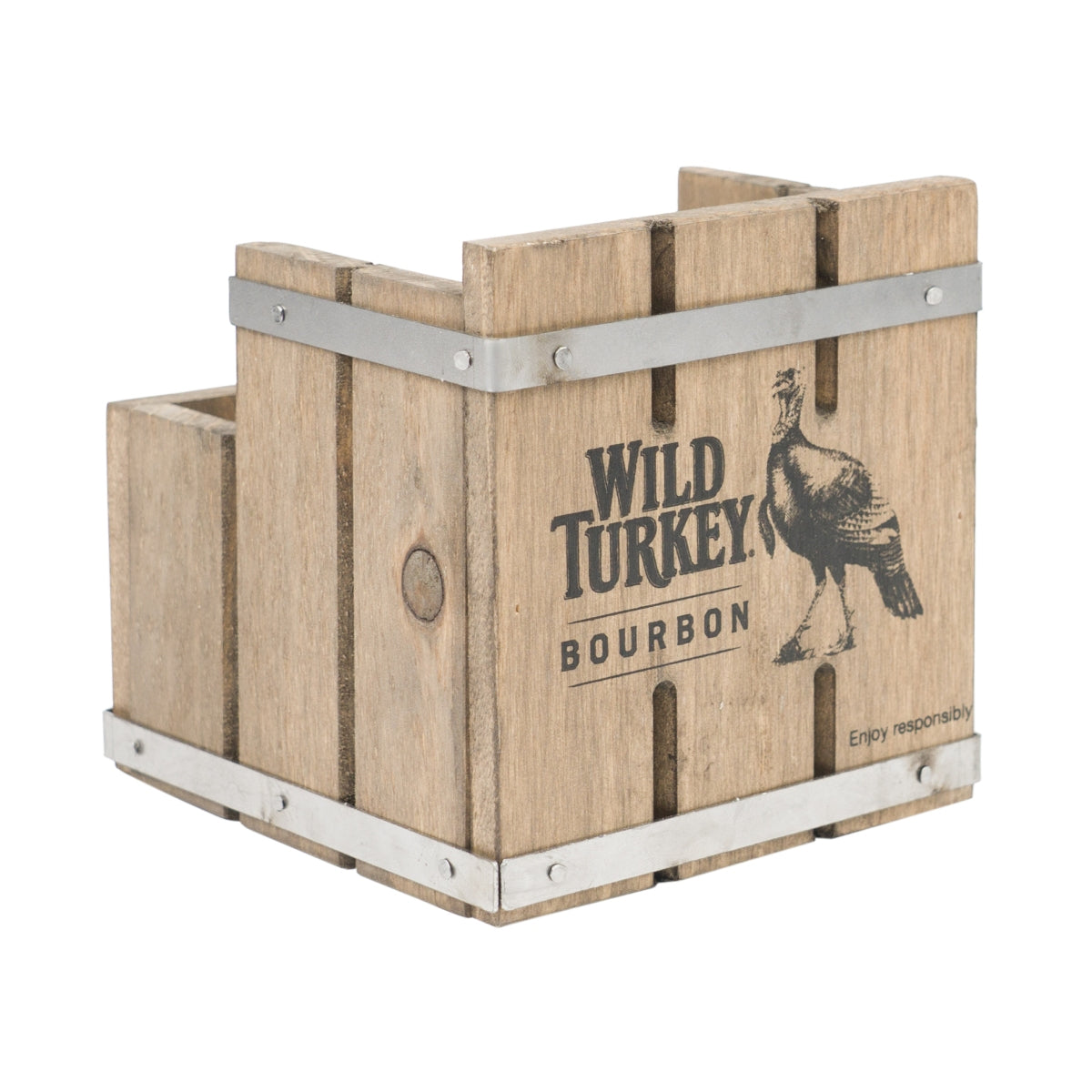 Wild Turkey Whiskey Barcaddy 14x14cm Napkin Bar Helper Sorter Shelf Wood – View 2