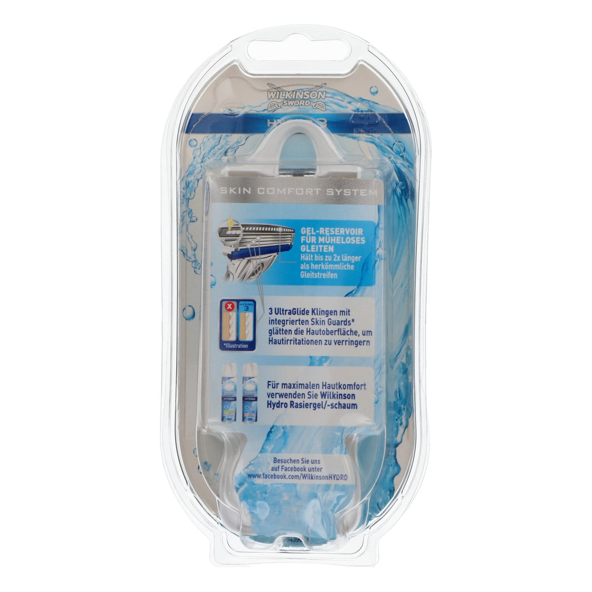 Wilkinson Sword Hydro 3 Razor with 3 UltraGlide Blades, Blue, Comfort Shave – View 6