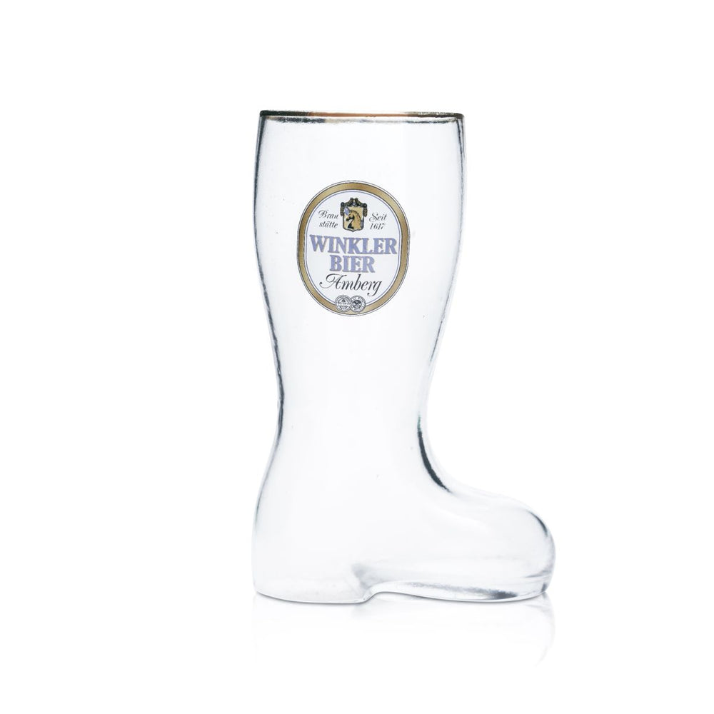 Winkler Amberg beer glass 0.35l Stiefel gold rim glasses brewery collector connoisseur
