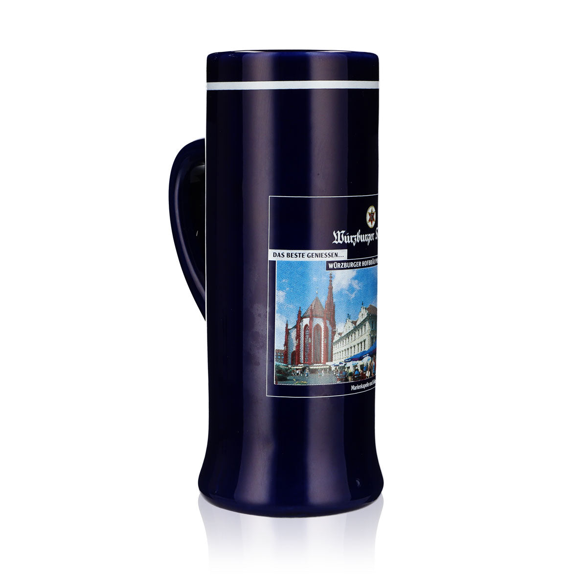 Würzburger Hofbräu beer glass stoneware mug 0.55 l jug clay blue Sahm – View 2