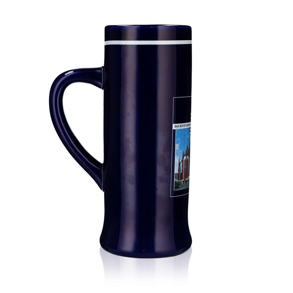 Würzburger Hofbräu beer glass stoneware mug 0.55 l jug clay blue Sahm – View 3