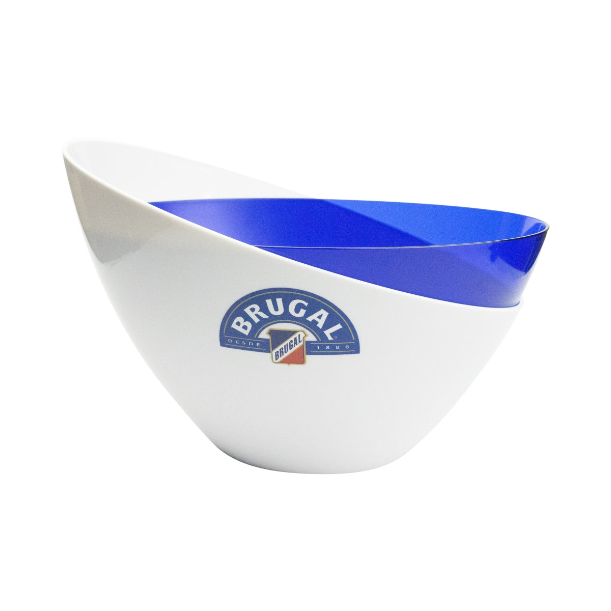 XL Brugal Rum Cooler Ice Box Bar Decoration Cooler Party Plastic Bottles Empty White Blue Round Ice