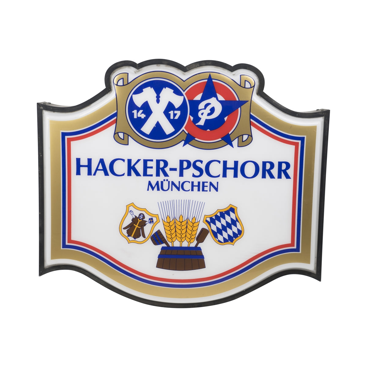 XXL Hacker Pschorr Beer Neon Sign Outdoor 90x76cm Light Advertising Gastro Wall