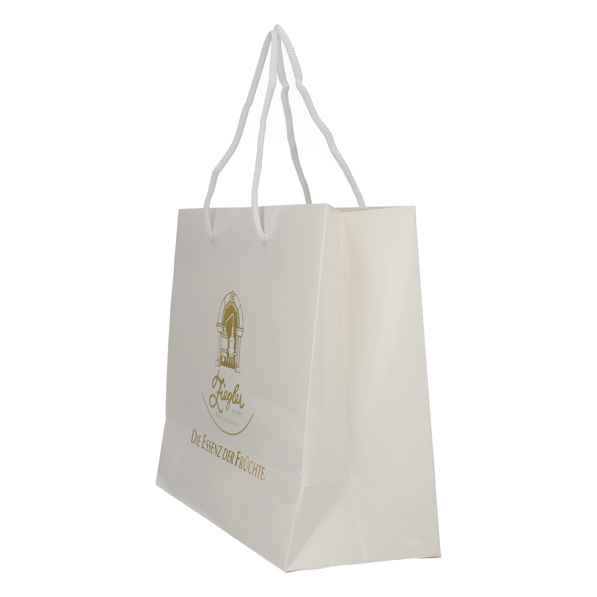 Ziegler Gift Bag, White Tote Bag for Schnapps, Premium Gift Bag – View 3