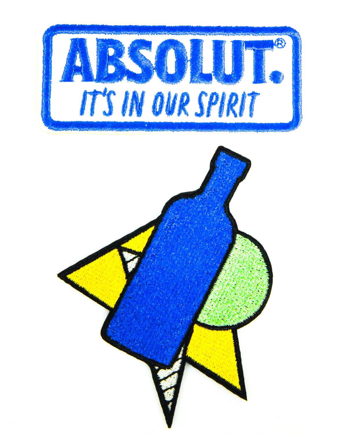 1 Absolut Vodka Iron-on Patch Limited 2-Piece Set Iron-on Patch, Patches Badges 90s Retro     new
