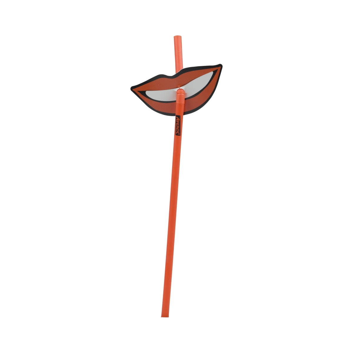 1 Aperol liqueur drinking straw, set of 10, plastic, orange, "Smile," new