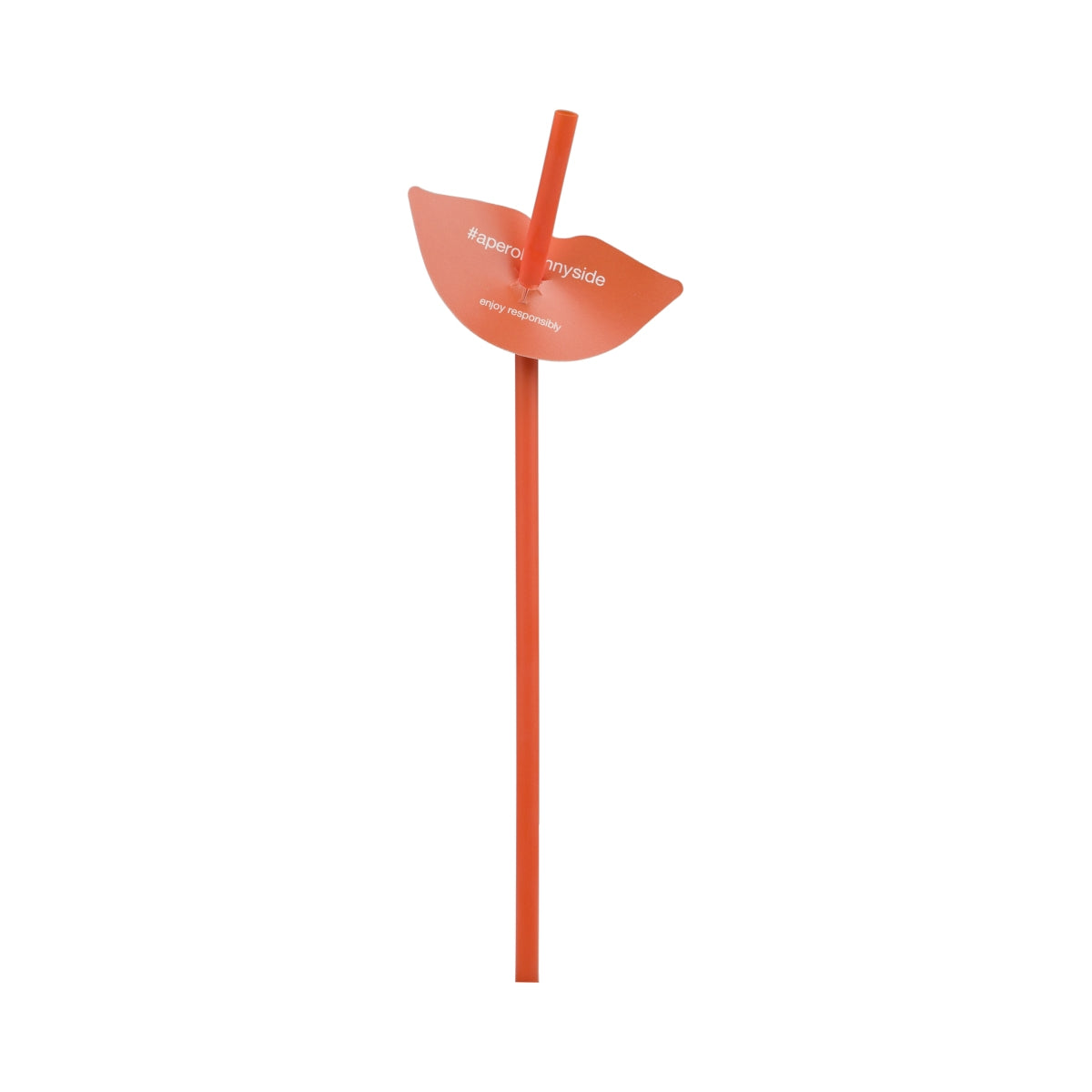 1 Aperol liqueur drinking straw, set of 10, plastic, orange, "Smile," new – View 2