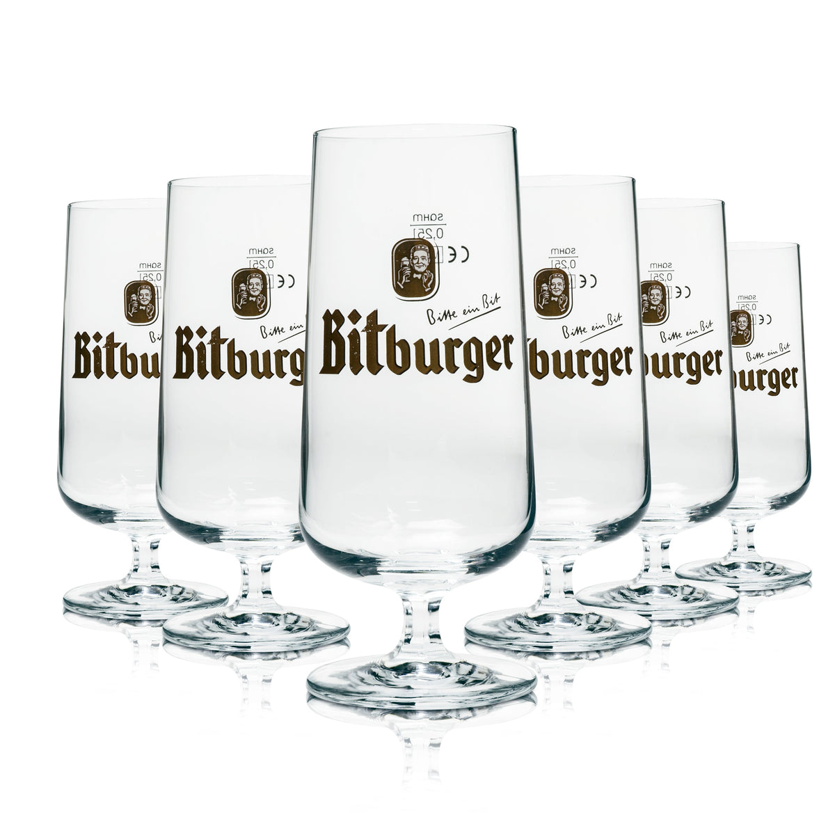 6x Bitburger Glass 0.25l Tulip Beer Pilsner Glasses, Restaurant-Calibrated, Pub, Bar – View 4