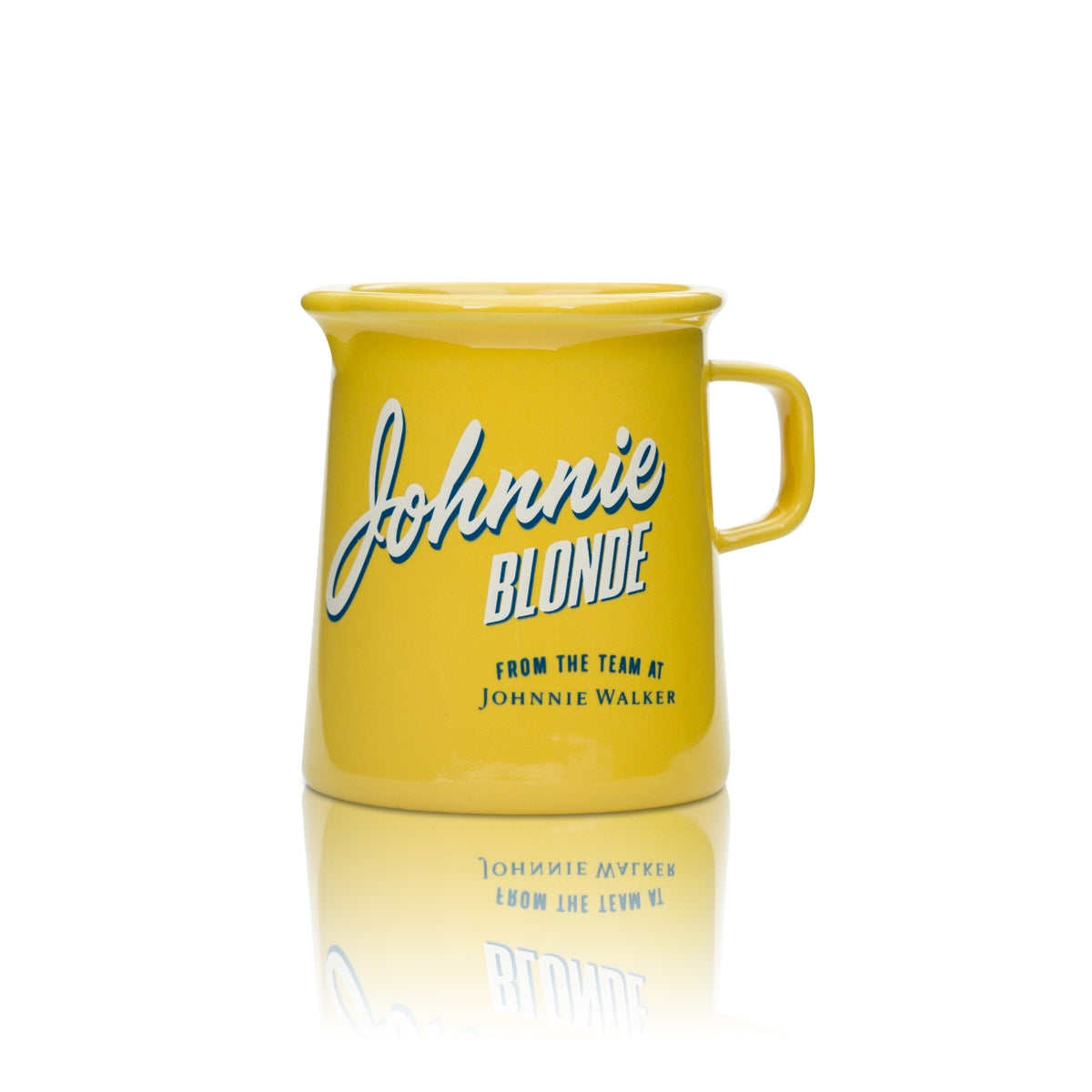 6x Johnnie Walker Blonde Glass Mug 0.3L YELLOW with Handle Pitcher Whiskey Carafe – View 2