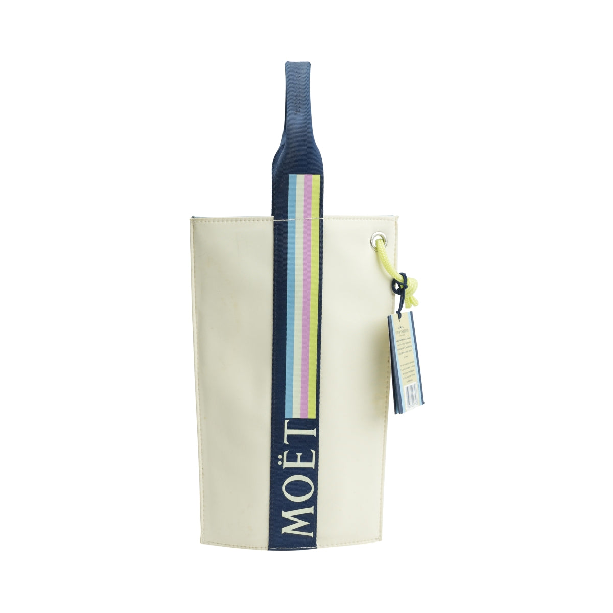 1 Moet Chandon Champagne Cooler Bag Beige/Colorful Logo with Carrying Handle, New