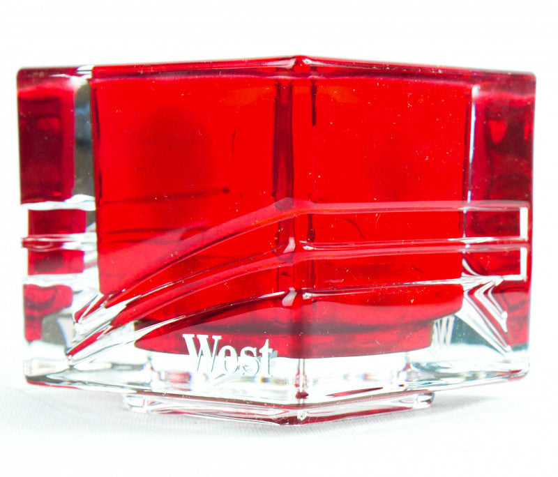 1 West Cigarette Lantern Tobacco, Crystal Lantern, Square, Red Transparent, Heavy     New – View 3