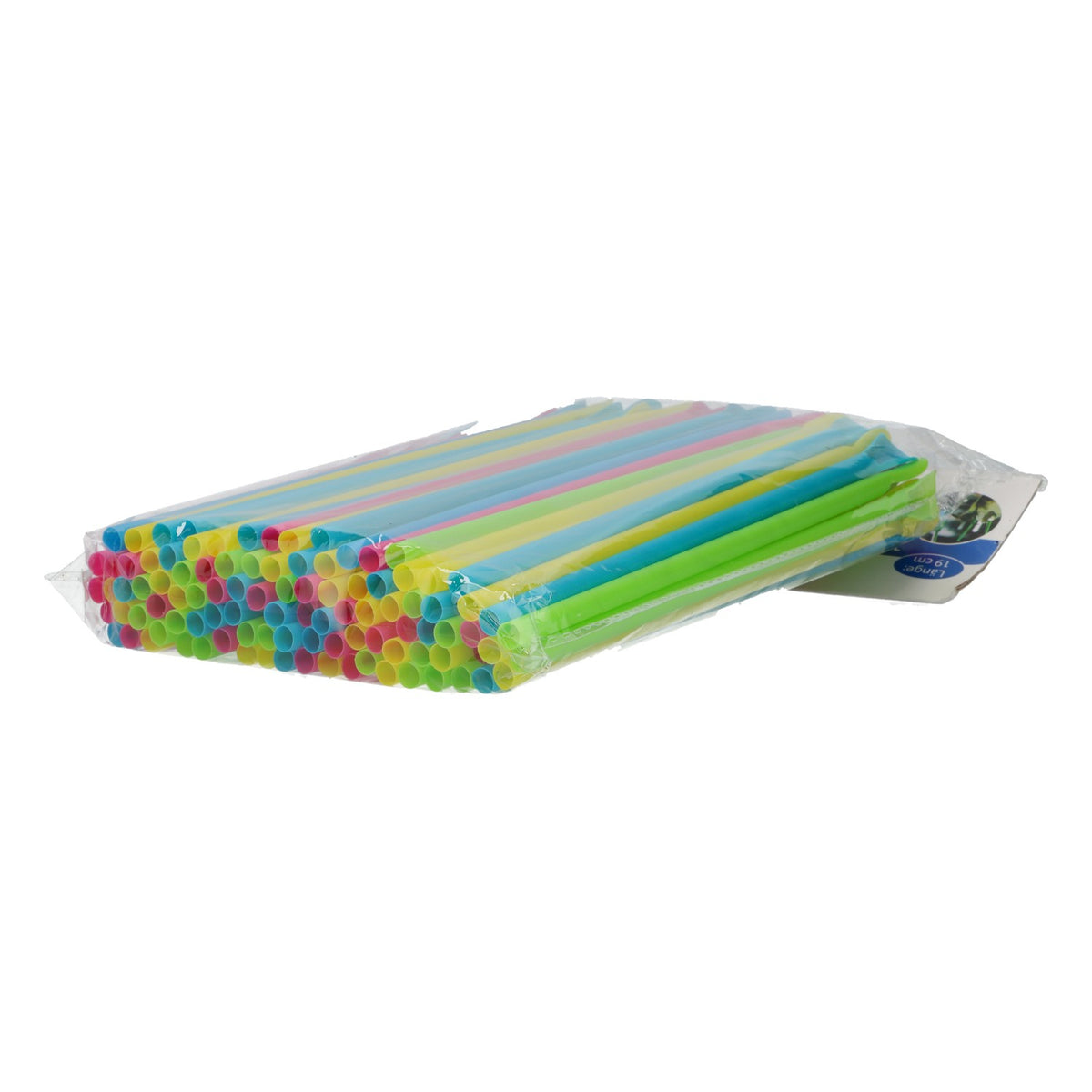100 colorful drinking straws, plastic spoons, 0.5 x 19 cm, for parties, cocktails, and ice cream – View 2