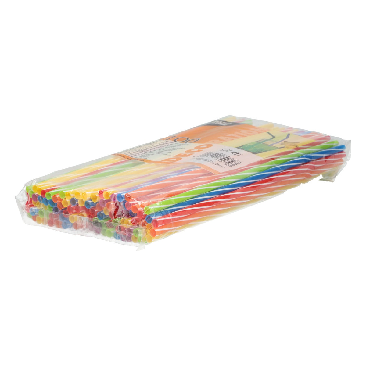 100 Papstar drinking straws, 0.5 x 24 cm, bendable, plastic, assorted colors – View 2