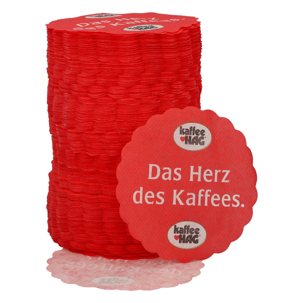 1000x Kaffee Hag Coffee Coaster, Red: "The Heart of Coffee" Coaster