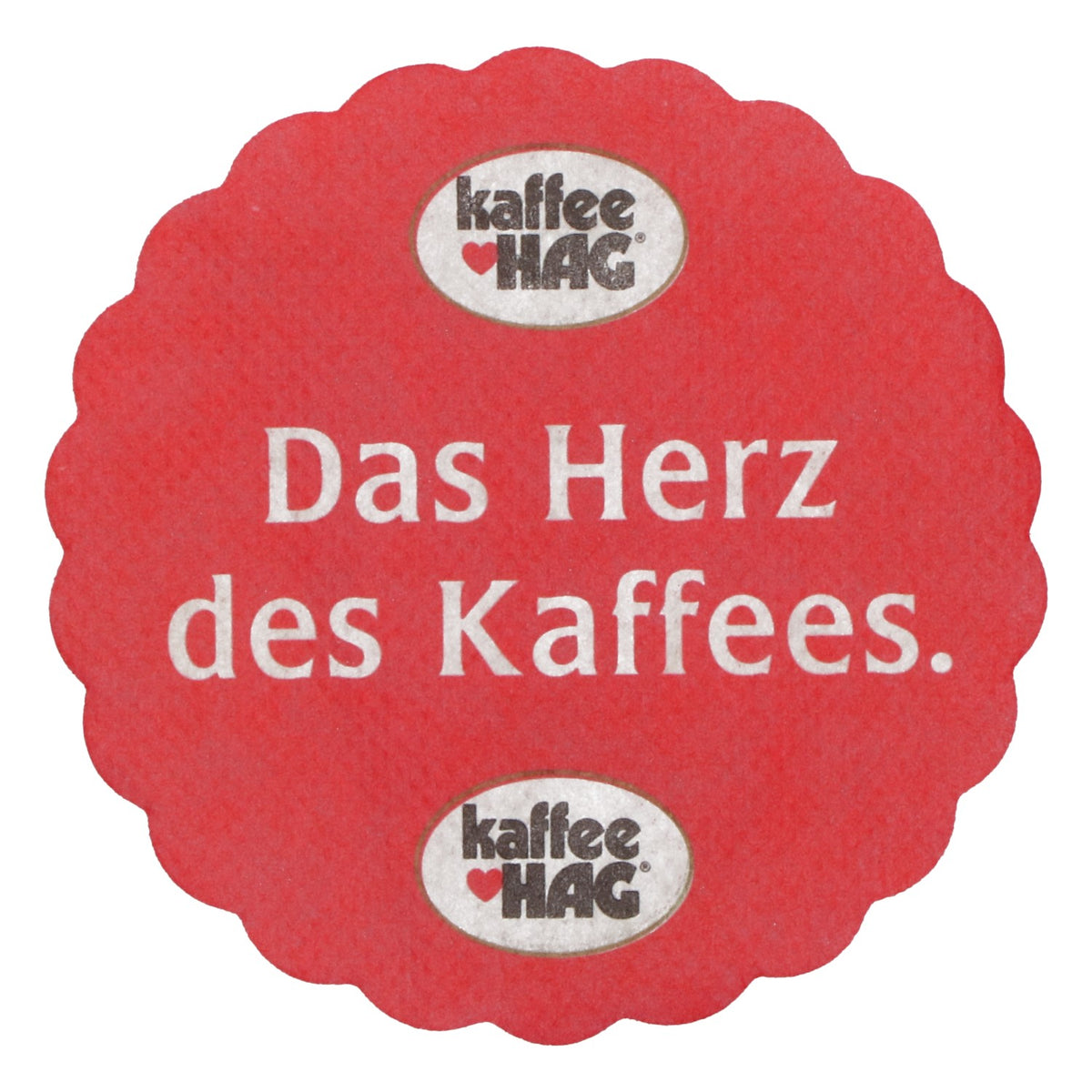 1000x Kaffee Hag Coffee Coaster, Red: "The Heart of Coffee" Coaster – View 3