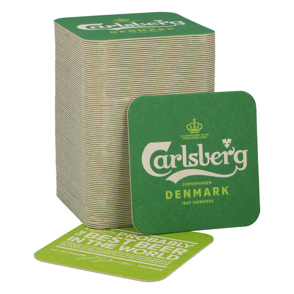 100 Carlsberg Beer Coasters—Probably Bar Accessories for Parties