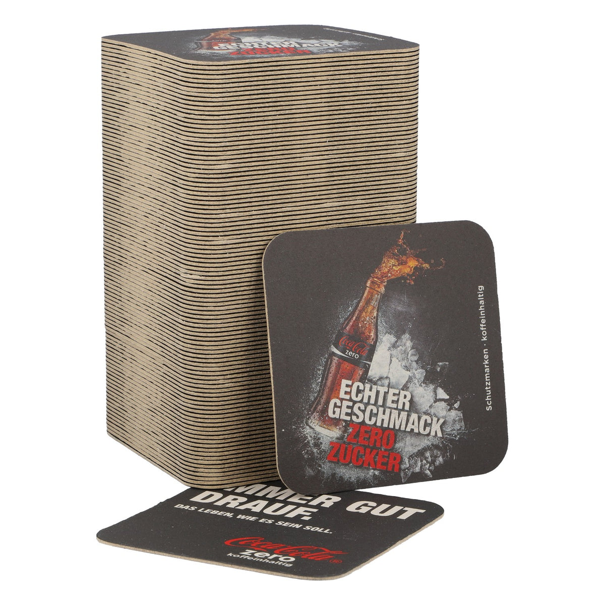 100x Coca Cola soft drink coasters Beer mats  "Always in a good mood"