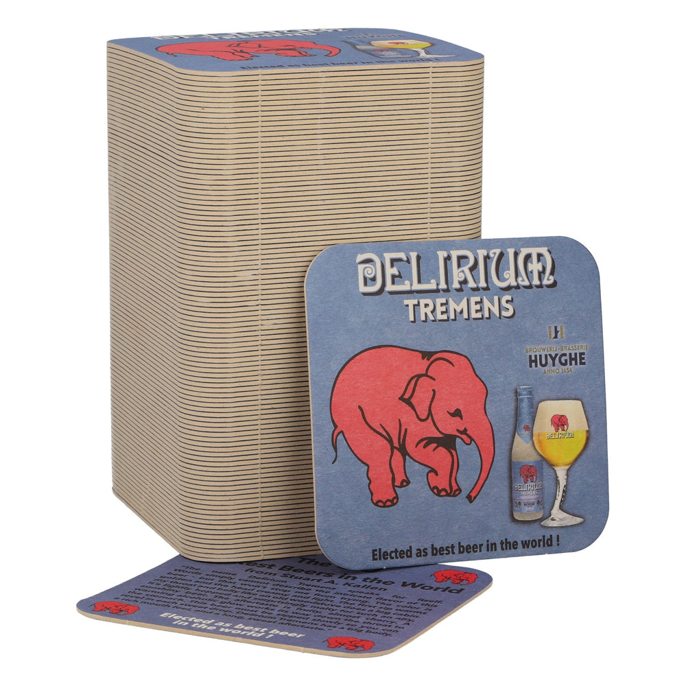 100x Delirium Beer Coasters Glass Coasters Bar Accessories 9x9 cm