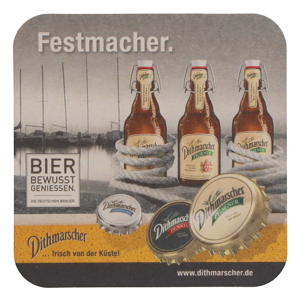 100 Dithmarscher Beer Coasters "Festmacher Original Küste" – View 4