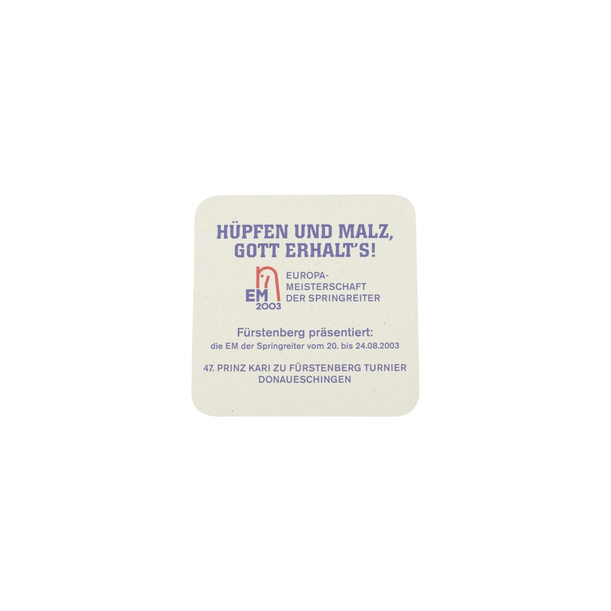 100x Fürstenberg beer coasters, 10x10cm, 2013, glass coasters, beer mats – View 2