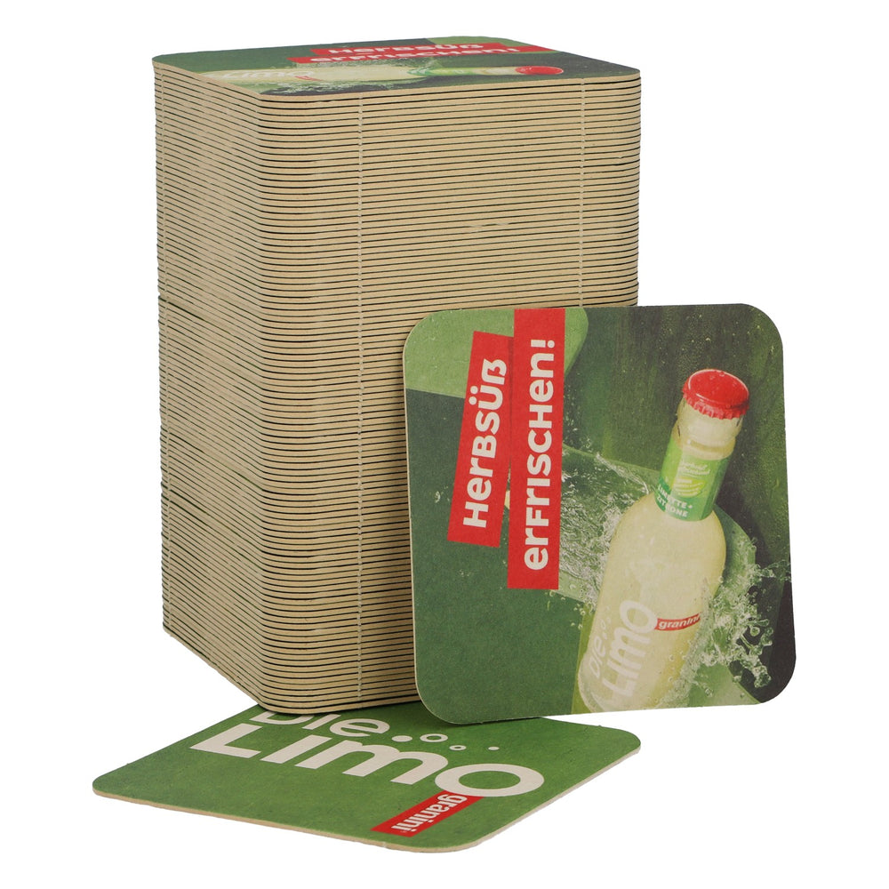 100x Granini Soft Drink Beer Coasters Glass Coasters Bar Accessories "Die Limo" Green