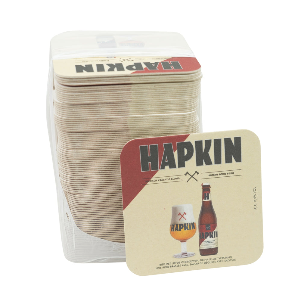 100x Hapkin beer coasters, coasters, felt glasses, Belgium, beer, gastro bar