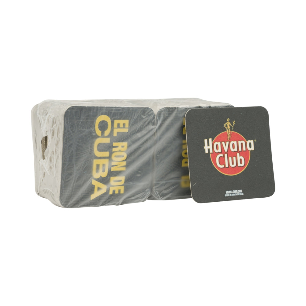 100x Havana Club Rum Coasters Beer Coasters Black 9x9cm Beer Felt Glass Table