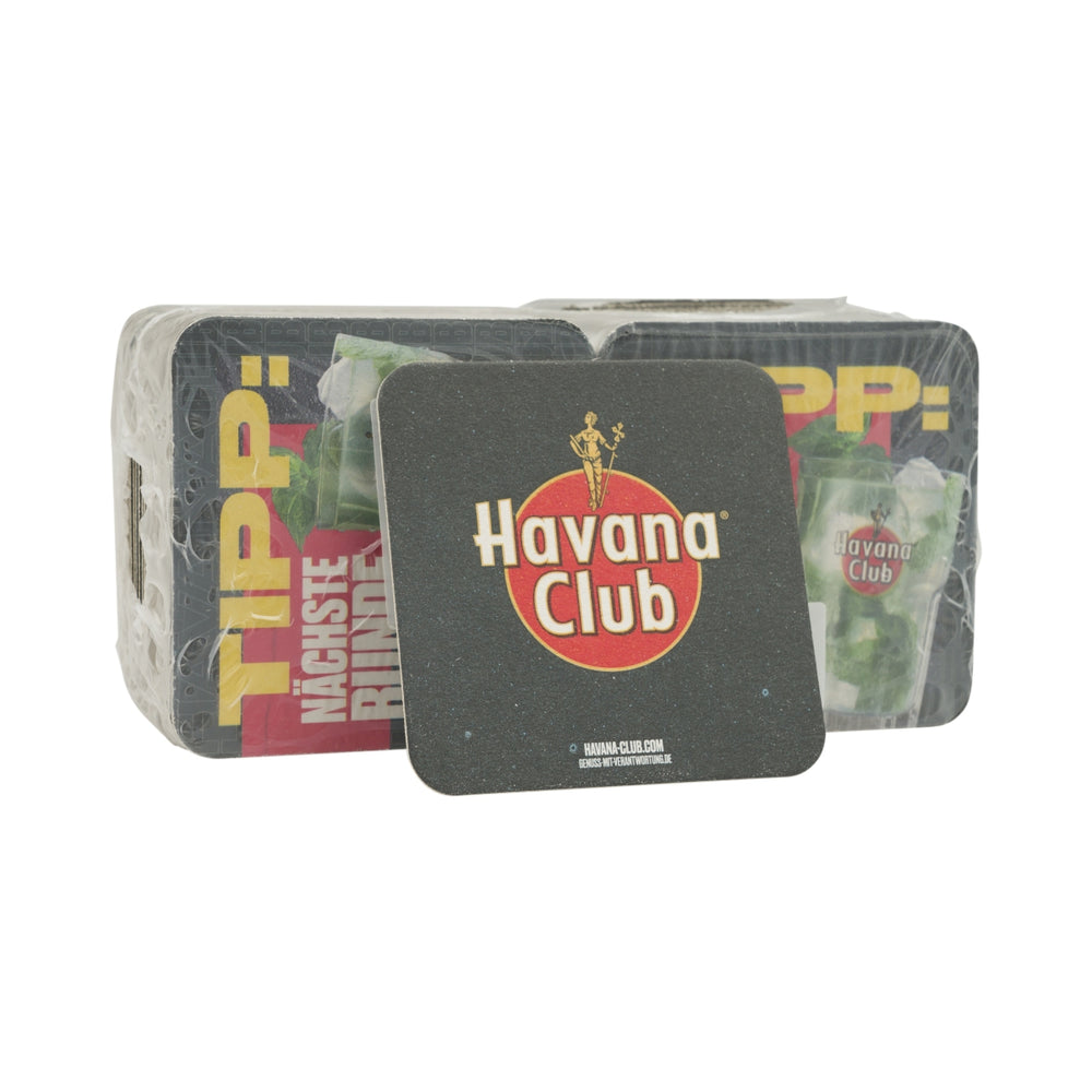 100x Havana Club Rum Coasters Beer Coasters Black 9x9cm Mojito Beer Coasters Glass
