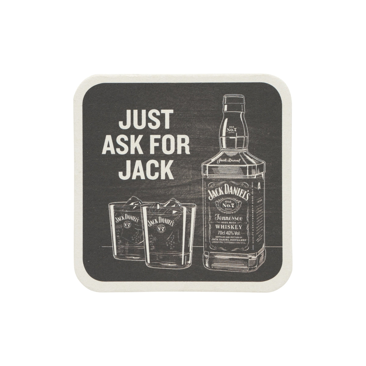 100x Jack Daniels Whiskey Beer Coasters Just Ask For Jack Felt Glass