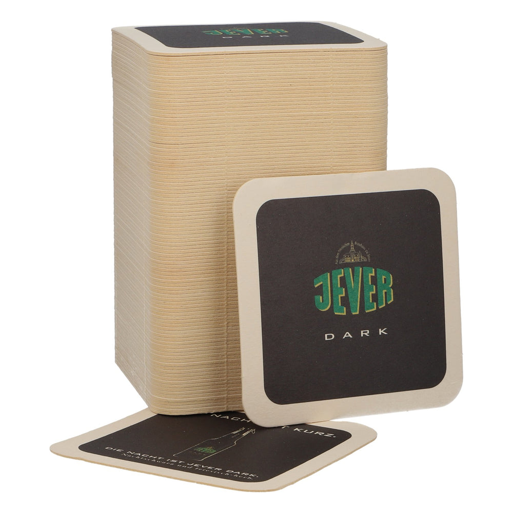 100 Jever "Dark" Beer Coasters – Original Beer Coasters for Jever Fans